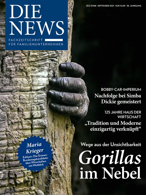 Titelseite der Fachzeitschrift »Die News« mit dem Titel »Gorillas im Nebel«