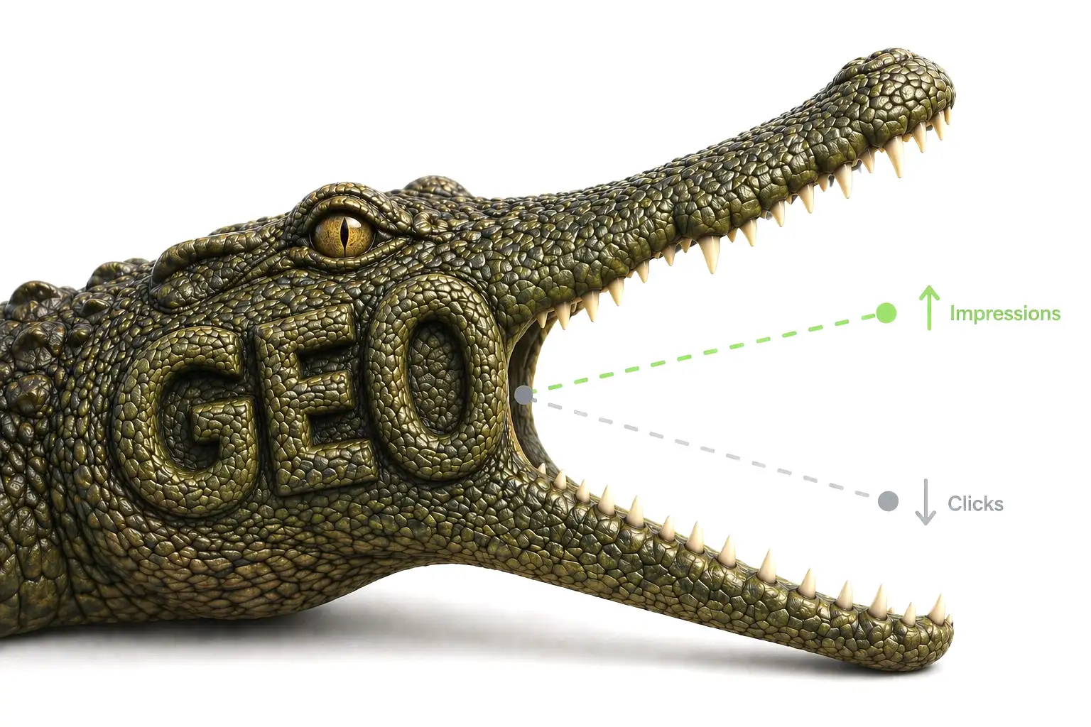 GEO - Generative Engine Optimization: Krokodilmauleffekt bei Websites
