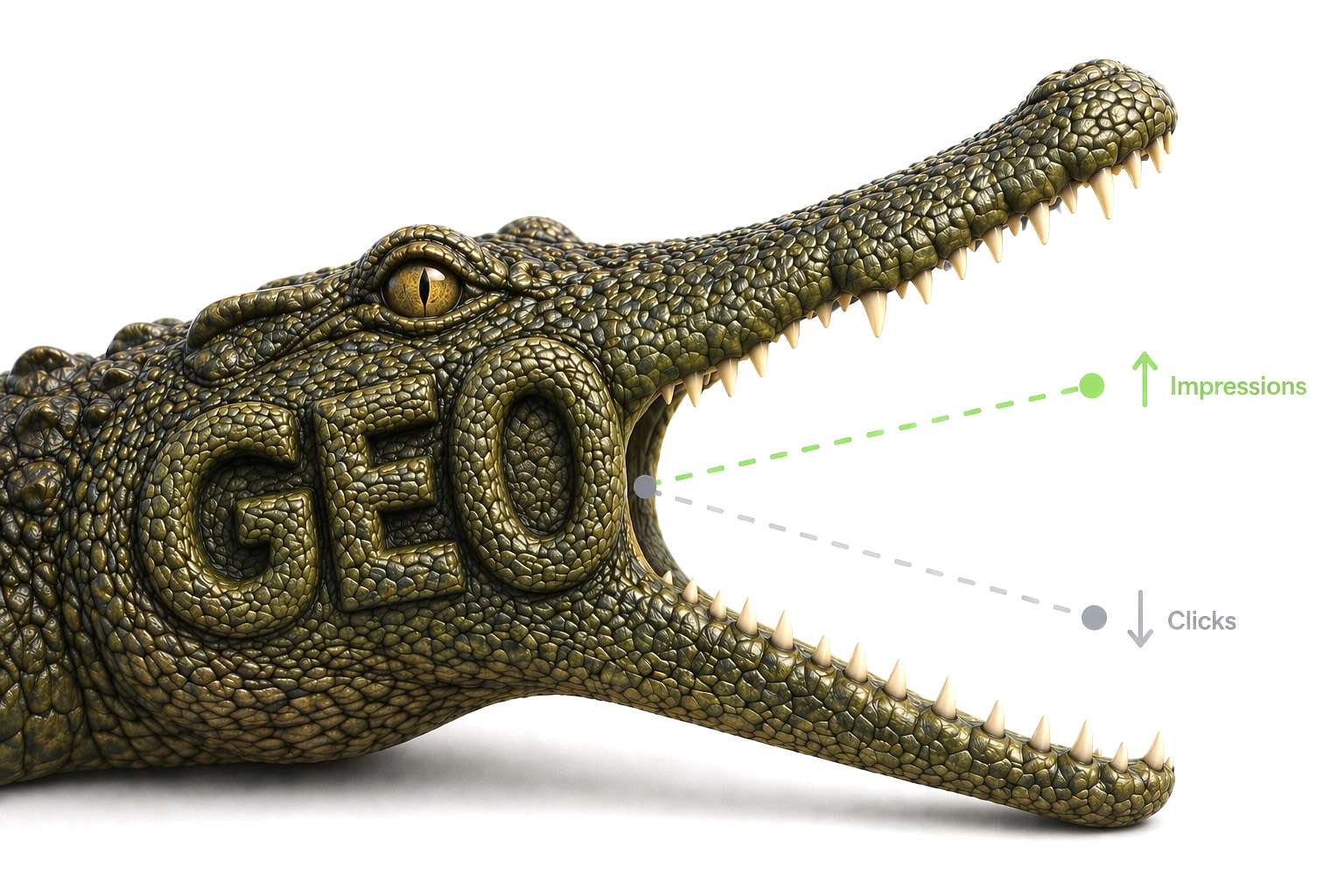 GEO - Generative Engine Optimization: Krokodilmauleffekt bei Websites