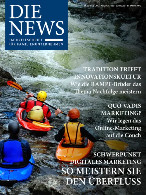 Titelseite der Fachzeitschrift »Die News«, Ausgabe Juli/August 2020