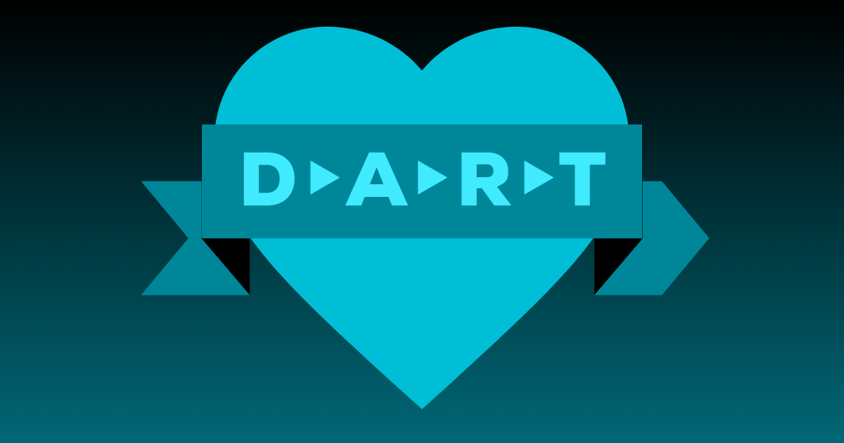 Ein Herz, darüber läuft das Schriftband DART