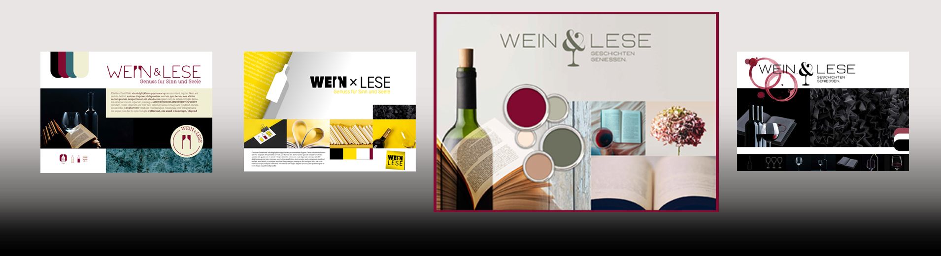 Moodboard mit verschiedenen Branding-Entwürfen für 